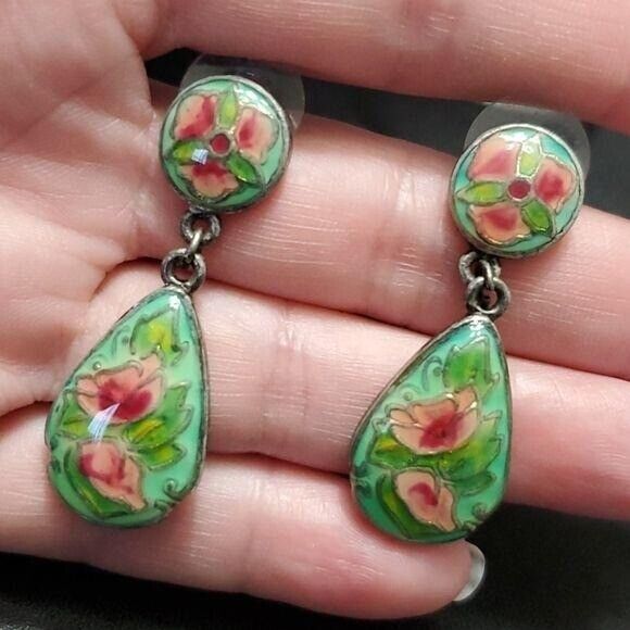Laila Rowe cloisonne style earrings - Picture 9 of 9